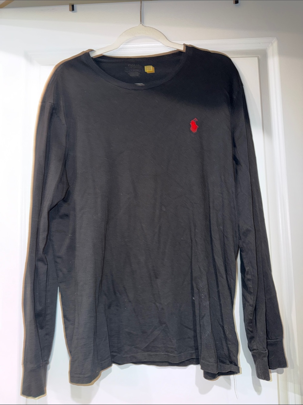 Polo by Ralph Lauren Black Long-Sleeve Crewneck with Red Pony